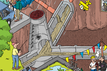 Sammelleitungen und Kanalisationsschächte